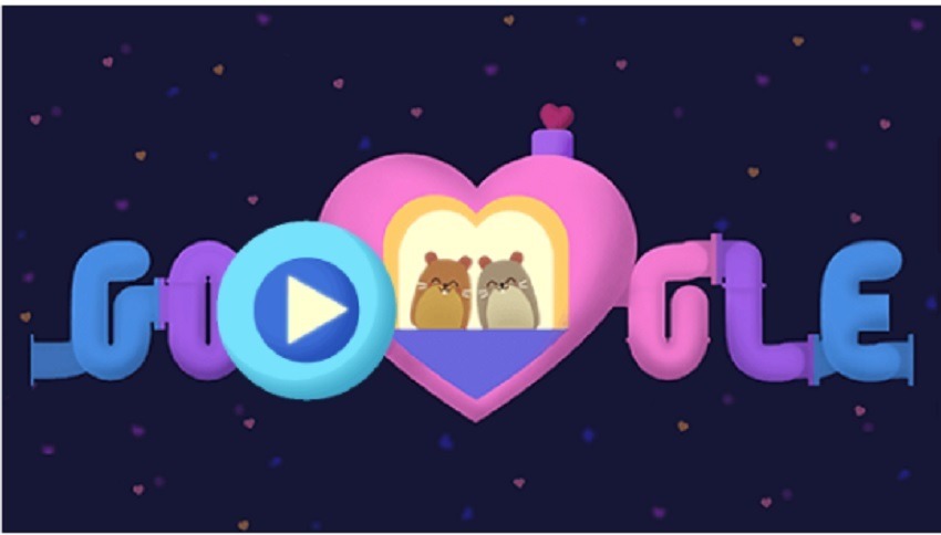 वैलेंटाइन के खास मौके पर प्यार के रंग में नजर आ रहा है गूगल