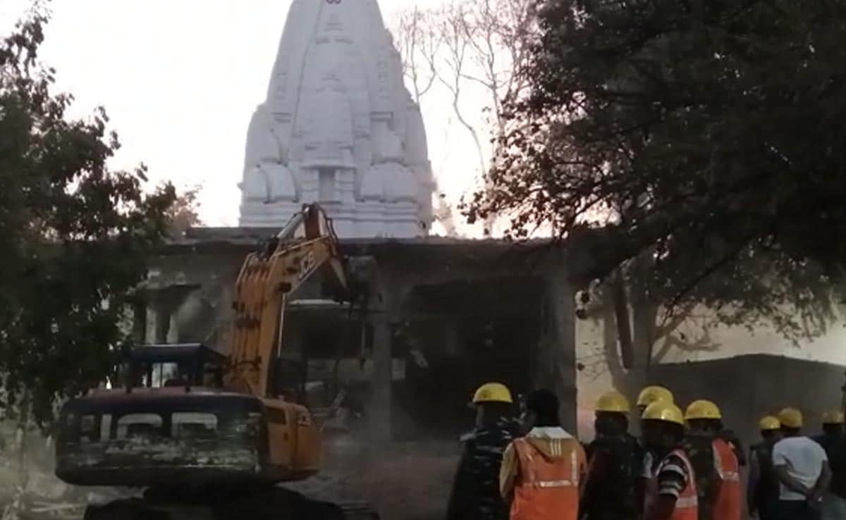 bulldozer on temple