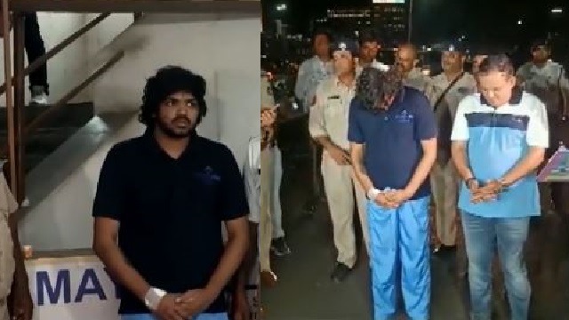 Ahmedabad Jaguar accident : पिता-पुत्र गिरफ्तार, अपराध स्थल पर ले जाया गया