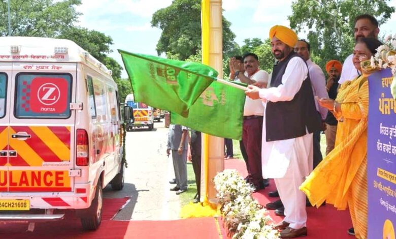 Punjab News: 58 नई एम्बुलेंस स्वास्थ्य विभाग को मिली। CM Mann ने हरी झंडी दी