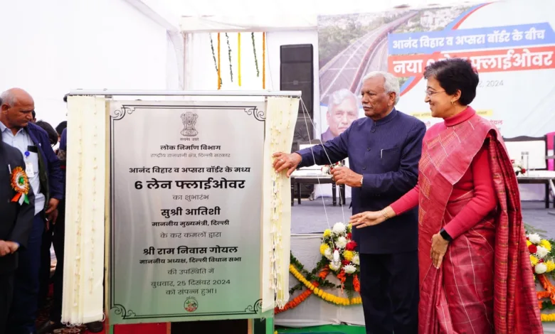  CM Atishi ने आनंद विहार फ्लाईओवर का उद्घाटन किया, 40,300 लीटर फ्यूल बचत , 5 मिनट में दिल्ली से गाजियाबाद