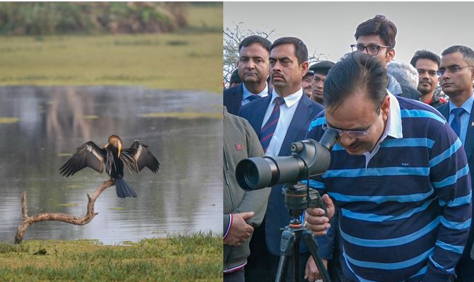 मुख्यमंत्री भजनलाल शर्मा ने केवलादेव राष्ट्रीय उद्यान में किया भ्रमण