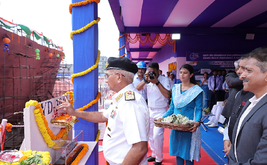 NGOPV: अगली पीढ़ी के चौथे अपतटीय गश्ती पोत यार्ड (3040) के निर्माण कार्य का शुभारंभ