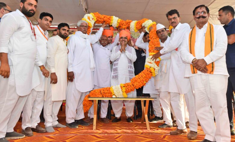 CM Bhajanlal Sharma का श्रीगंगानगर दौरा, श्री बिश्नोई मंदिर में किए दर्शन