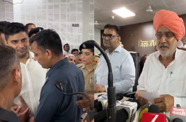 चरखी दादरी में कृषि मंत्री श्याम सिंह राणा की ग्रीवांस कमेटी बैठक में हंगामा, वकील को पुलिस हिरासत में लिया गया