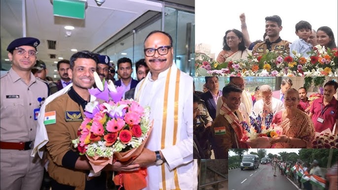 अंतरिक्ष यात्री शुभांशु शुक्ला का लखनऊ में भव्य स्वागत, स्कूली बच्चों ने दी सलामी