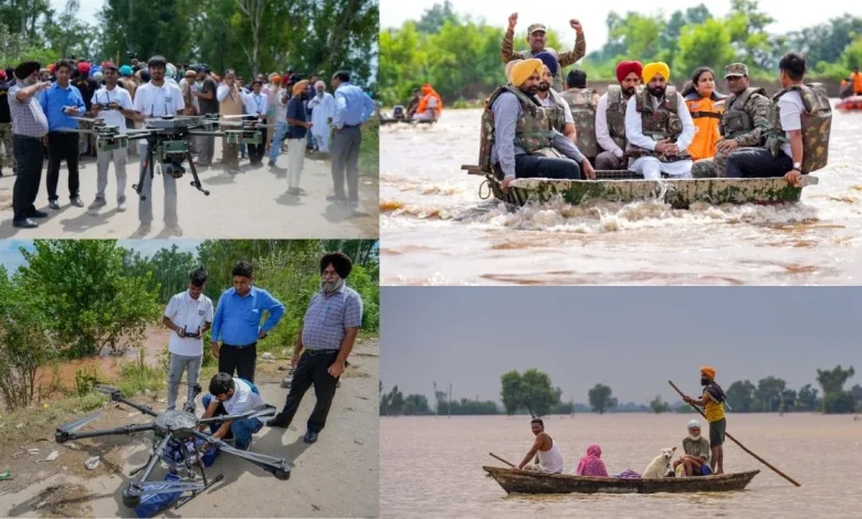 पंजाब बाढ़: मान सरकार की 24 घंटे राहत व्यवस्था, नाव और ड्रोन से पहुंचाई जा रही राहत सामग्री
