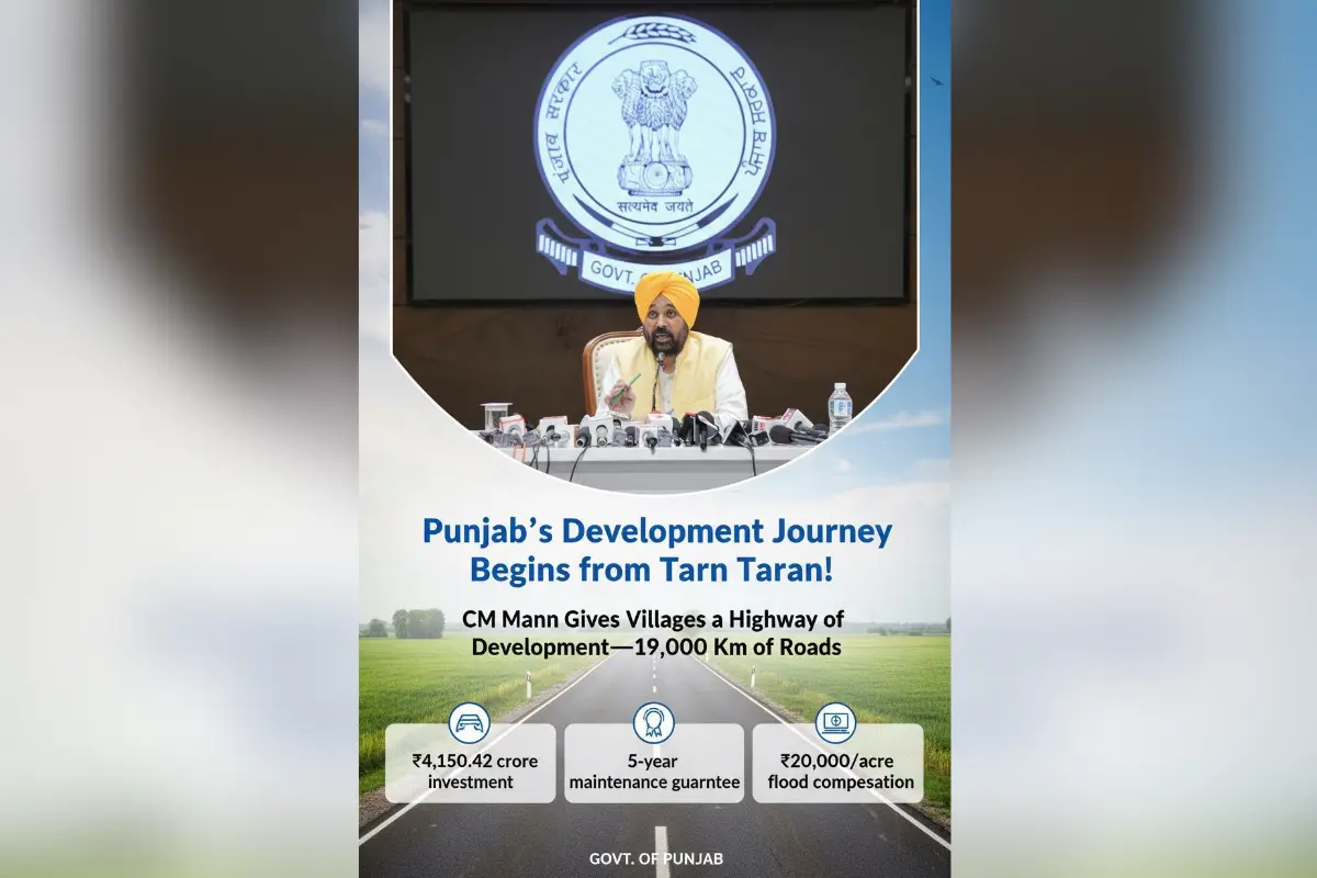 तरनतारन से पंजाब का विकास सफर शुरू! CM मान ने 19,000 किलोमीटर सड़कों से गाँवों को दिया ‘विकास का हाईवे’