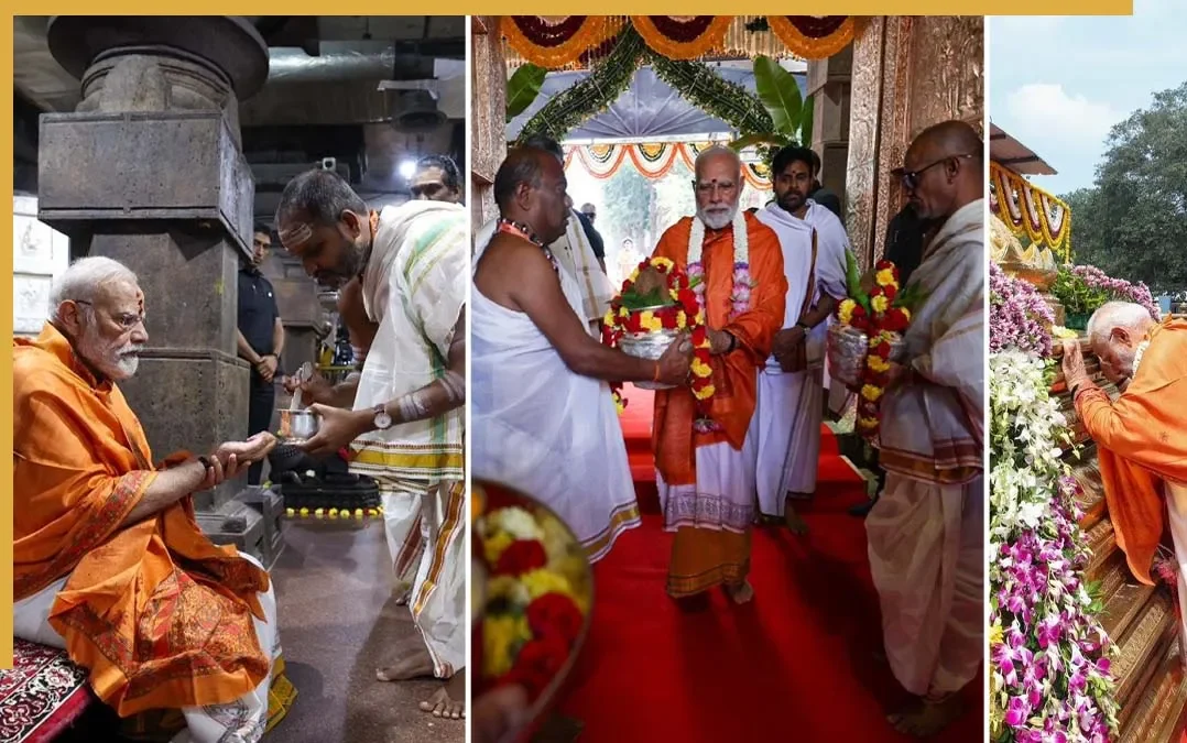प्रधानमंत्री नरेंद्र मोदी ने आंध्र प्रदेश के मल्लिकार्जुन स्वामी मंदिर में की पूजा, भगवान का किया रुद्राभिषेक