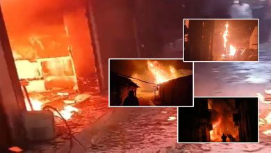 दिल्ली के रिठाला मेट्रो स्टेशन के पास भीषण आग, 400-500 झुग्गियां जलकर खाक, 1 की मौत