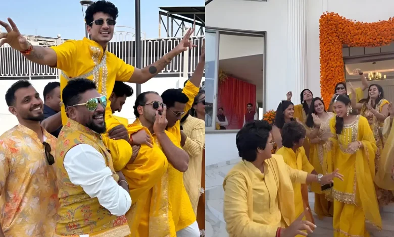 स्मृति मंधाना और पलाश मुच्छल की हल्दी सेरेमनी: क्रिकेट स्टार और म्यूजिक कंपोजर की शादी में धूम-धड़ाका