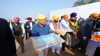 Punjab Chief Minister Bhagwant Singh Mann and National Convener of AAP Arvind Kejriwal on Sunday took the blessings of the almighty for starting of Sri Akhand Path sahib at Gurdwara Baba Budha Dal Chouni,