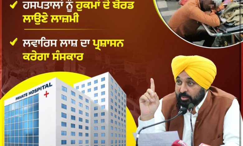 मान सरकार ने जनहित में सुनाए कड़े फैसले, मरीज़ों के अधिकारों की होगी सुरक्षा, प्राइवेट अस्पतालों को किया सावधान!*