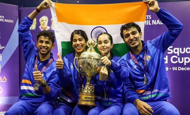 प्रधानमंत्री श्री नरेन्‍द्र मोदी ने भारतीय स्क्वैश टीम को विश्व कप जीत पर बधाई दी