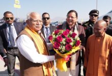 उत्तराखंड दौरे पर राजनाथ सिंह, सीएम योगी और मनोहर लाल खट्टर, मुख्यमंत्री धामी ने किया स्वागत