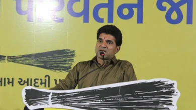 इसुदान गढ़वी AAP चुनाव गुजरात के लिए प्रेस कॉन्फ्रेंस में