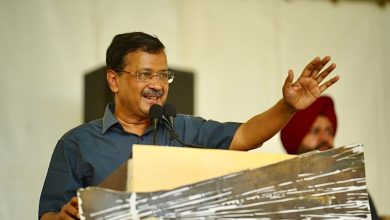 AAP दाहोद विजय विश्वास सभा में अरविंद केजरीवाल और भगवंत मान जनता को संबोधित करते हुए
