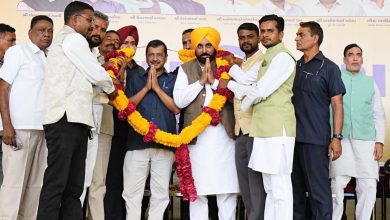 अरविंद केजरीवाल और भगवंत मान देवगढ़ बारिया में जनता को संबोधित करते हुए – गुजरात बदलाव की जनसभा