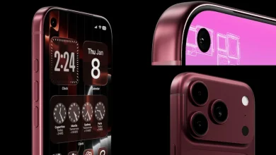 iPhone 18 Pro का नया डिजाइन और छोटा Dynamic Island फीचर दिखाता हुआ स्मार्टफोन