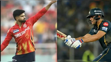 PBKS vs GT मैच में पंजाब किंग्स और गुजरात टाइटंस के खिलाड़ी मैदान पर