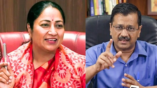 दिल्ली सीएम रेखा गुप्ता इंटरव्यू में बात करती हुई