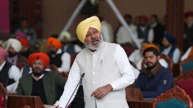 पंजाब विधानसभा सत्र के दौरान 'सत्कार बिल' पर संबोधन देते हुए वित्त मंत्री हरपाल सिंह चीमा की तस्वीर।