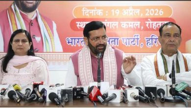 सीएम नायब सैनी महिलाओं के अधिकारों पर बयान देते हुए नारी शक्ति वंदन अधिनियम और महिला सशक्तिकरण की बात करते हुए