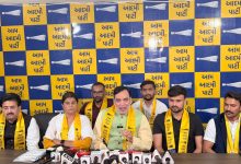 AAP अहमदाबाद मैनिफेस्टो जारी कार्यक्रम में गोपाल राय और ज्वेल वसरा का संबोधन