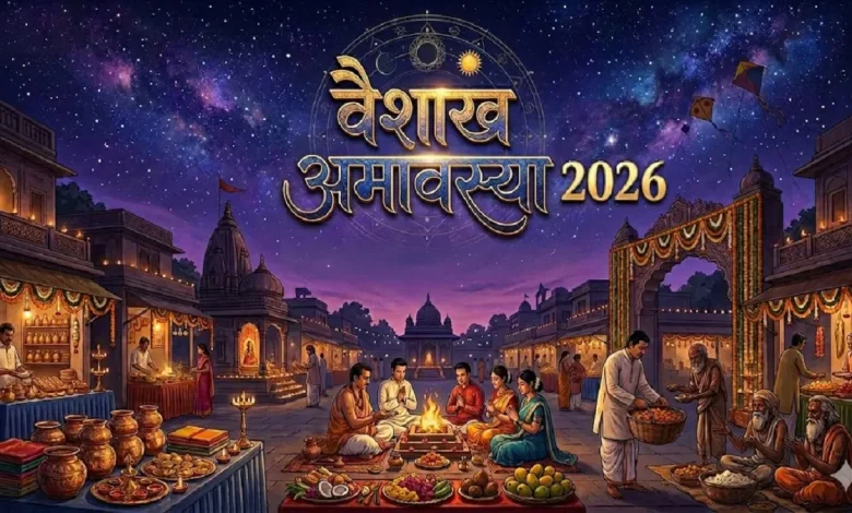 वैशाख अमावस्या 2026 पर पितरों के लिए तर्पण करते श्रद्धालु