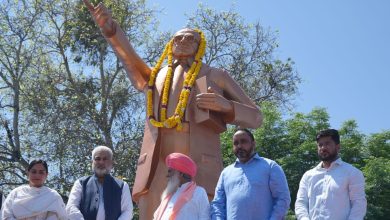 डॉ भीमराव अंबेडकर प्रतिमा अनावरण पठानकोट में मंत्री लाल चंद कटारुचक द्वारा उद्घाटन समारोह