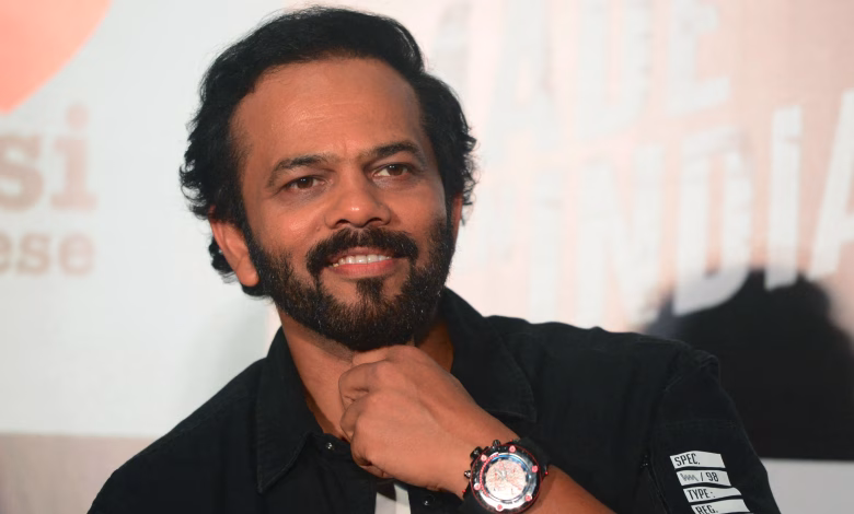 रोहित शेट्टी पोस्ट में निर्देशक ब्लैक टीशर्ट और चश्मे में नजर आते हुए, क्रिप्टिक कैप्शन के साथ