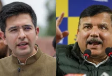 आम आदमी पार्टी के नेता राघव चड्ढा और संजय सिंह की राजनीतिक प्रतिक्रिया