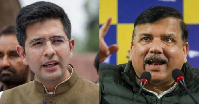 राघव चड्ढा और संजय सिंह के बीच आम आदमी पार्टी में विवाद, जनहित मुद्दों पर बहस।