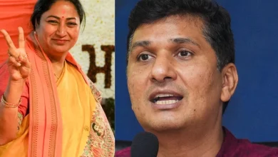 अंबेडकर जयंती कार्यक्रम के दौरान मुख्यमंत्री कार्यालय से तस्वीर हटाने पर बयान देते सौरभ भारद्वाज