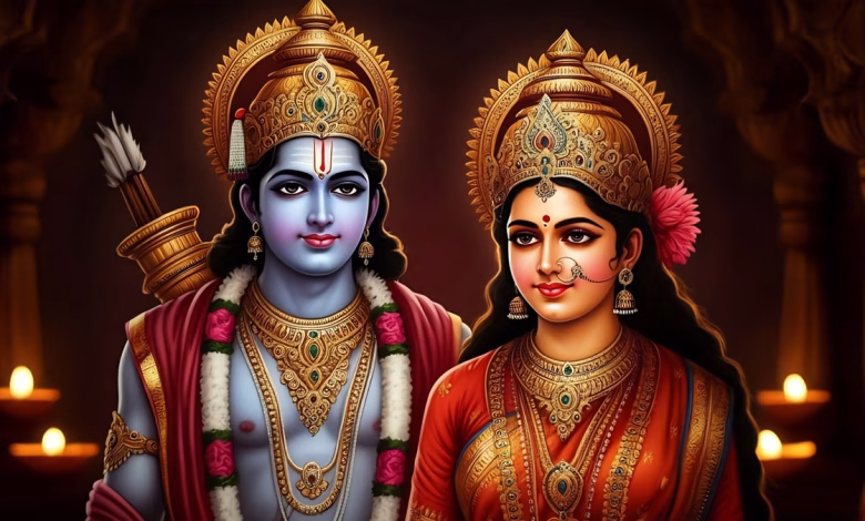 Sita Navami 2026 पर माता सीता की पूजा करते श्रद्धालु और सुहाग सामग्री अर्पित करते हुए।