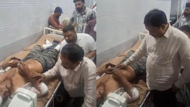 AAP नेता राजुभाई सोलंकी जानलेवा हमले में घायल हुए AAP के जीते हुए ता.पं. सदस्य प्रवीण मकवाणा से मिलने पहुंचे
