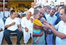भजनलाल शर्मा जाजोद गांव दौरा के दौरान ग्रामीणों से बातचीत करते हुए मुख्यमंत्री