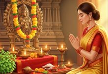 अपरा एकादशी व्रत 2026 में पूजा करती हुई श्रद्धालु महिला और भगवान विष्णु की आराधना का दृश्य