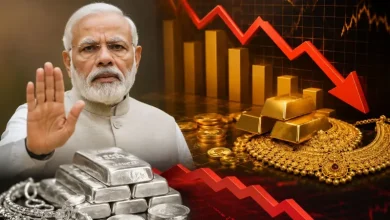 सोने और चांदी के गहनों का दृश्य, Gold Silver Rate Today में उतार-चढ़ाव को दर्शाता हुआ।
