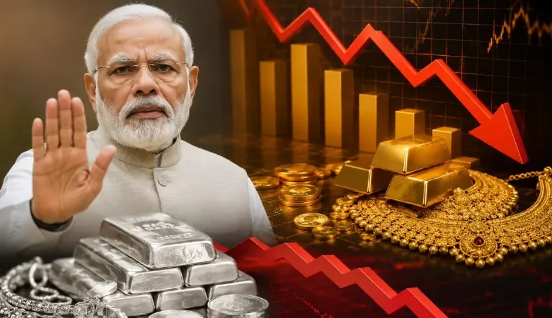 सोने और चांदी के गहनों का दृश्य, Gold Silver Rate Today में उतार-चढ़ाव को दर्शाता हुआ।
