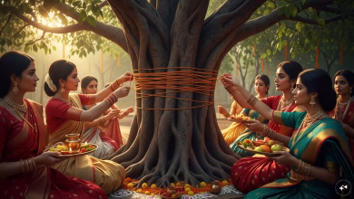 वट सावित्री व्रत 2026 में सुहागिन महिलाएं बरगद वृक्ष की पूजा करते हुए