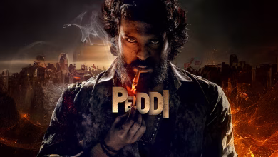 Ram Charan Peddi movie emotional scene, village story film still, South Indian movie review Peddi