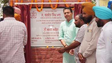 कुलार खुर्द गांव में अमन अरोड़ा विकास कार्यों की आधारशिला रखते हुए