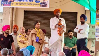 AAP नेता कुलदीप सिंह गुरदासपुर में रीतिका भनोट के समर्थन में जनसभा को संबोधित करते हुए