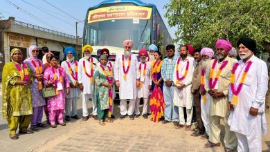 मुख्यमंत्री तीर्थ यात्रा योजना बस रवाना कोटकपूरा श्रद्धालु धार्मिक यात्रा पंजाब सरकार योजना