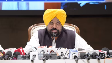 पंजाब के मुख्यमंत्री भगवंत सिंह मान पर फर्जी वीडियो मामले को लेकर सरकार का बयान जारी करते अधिकारी