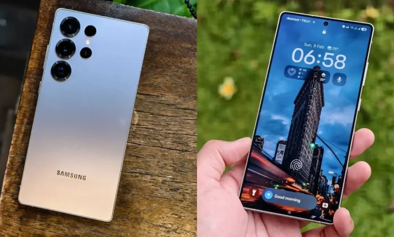 Samsung Galaxy S25 Ultra स्मार्टफोन का प्रीमियम डिजाइन और कैमरा सेटअप डिस्काउंट ऑफर के साथ।