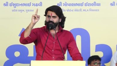 AAP युवा अध्यक्ष ब्रिजराज सोलंकी पेपर लीक और बेरोजगारी के खिलाफ गुजरात के युवाओं को संबोधित करते हुए।