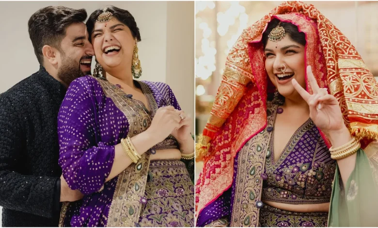 अंशुला कपूर और रोहन ठक्कर शादी से पहले प्री-वेडिंग रस्मों में मुस्कुराते हुए नजर आते हुए।