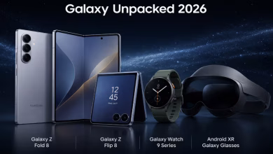 Samsung Galaxy Unpacked 2026 में Galaxy Z Flip 8 और Galaxy Z Fold 8 फोल्डेबल स्मार्टफोन।